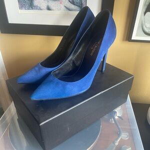 Saint Laurent Cobalt Blue Suede Heels